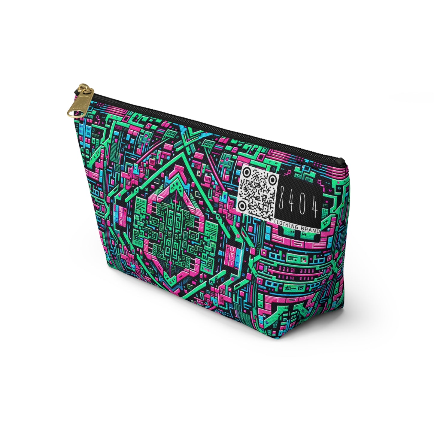 Digital Glitch Vibes Tech-Inspired Streetwear Accessory Pouch W T-Bottom - 8404 Design-71