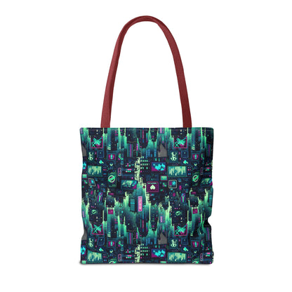 Tech Noir Graphics Futuristic Cyberpunk Tote Bag - 8404 Design-52