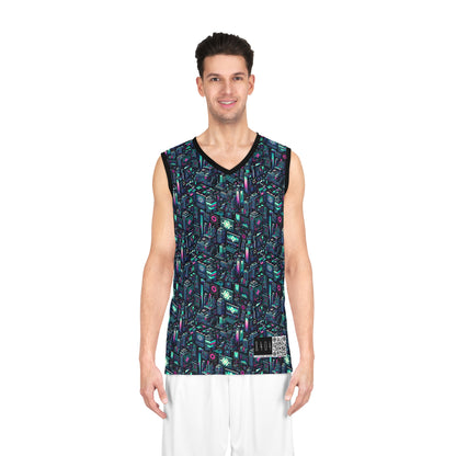 Digital Rebellion Tech-Inspired Streetwear Basketball Jersey - 8404 Design-58