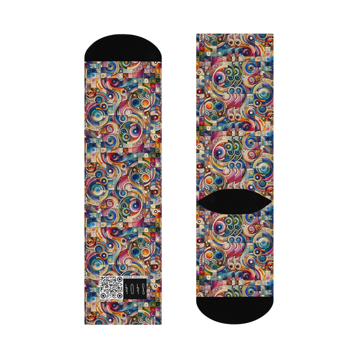 Digital Artistic Expression Artistic Streetwear Cushioned Crew Socks - 8404 Design-49