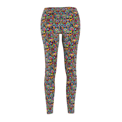 Neon Pop Playful Pop Culture Mashup Women's Cut & Sew Casual Leggings - 8404 Design-60