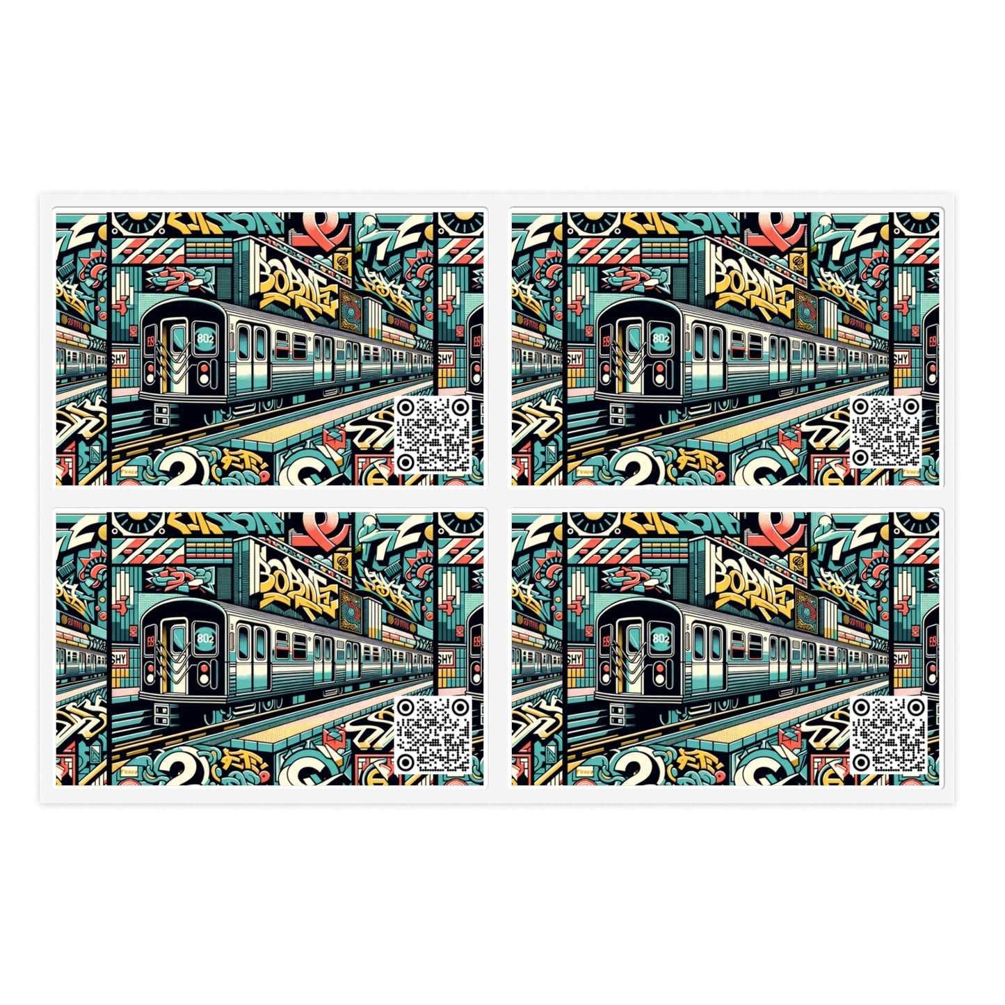 Retro Graffiti Revival Retro Urban Street Art Sticker Sheets - 8404 Design-47