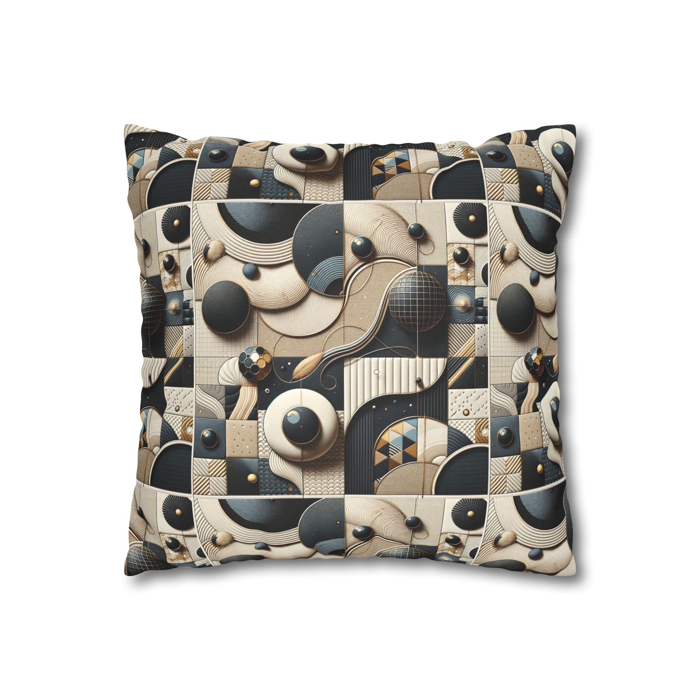 Tech-forward Luxe Streetwear Tech Luxe Fusion Faux Suede Square Pillowcase - 8404 Design-71