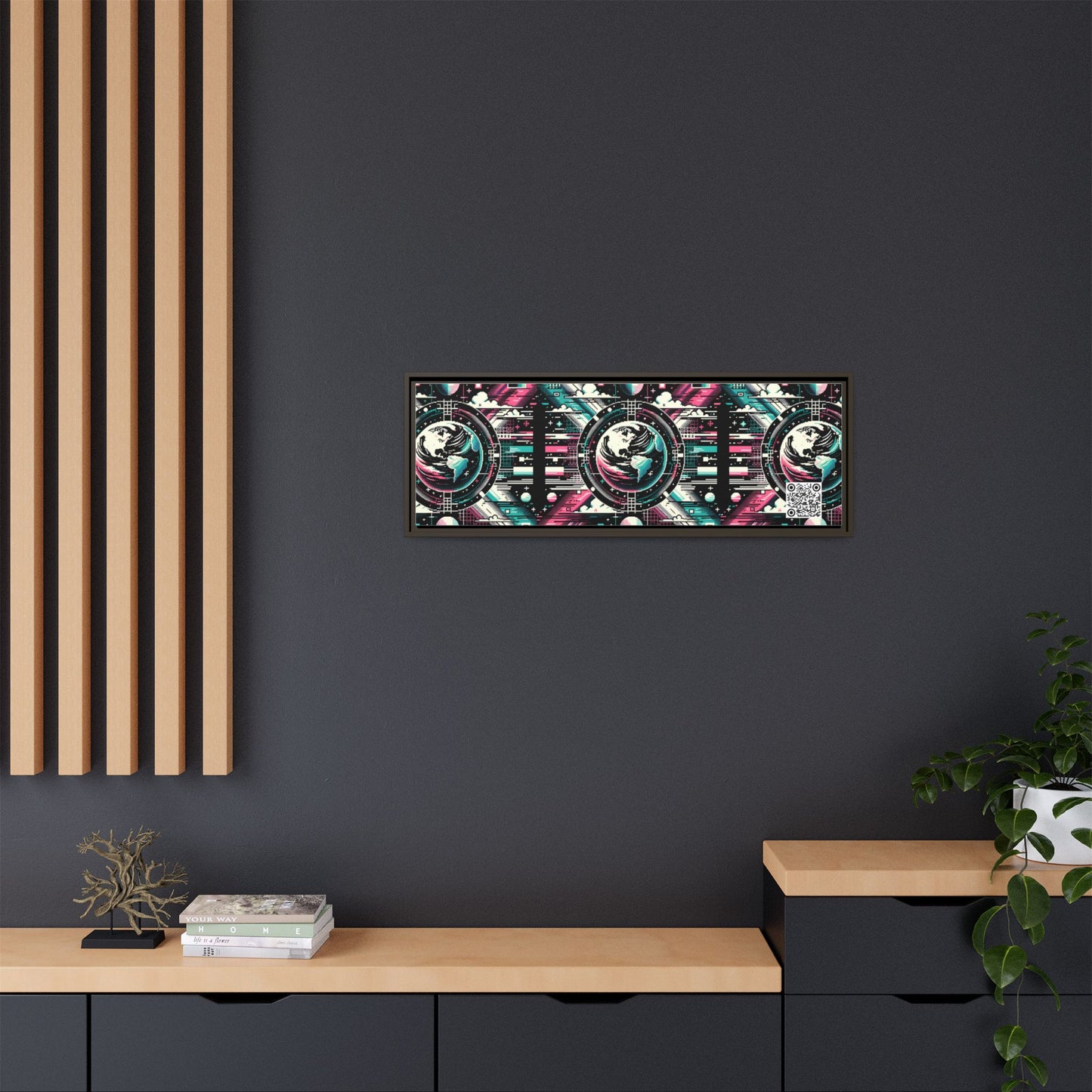Digital Artistry Digital-native Streetwear Matte Canvas, Framed (multi-color) - 8404 Design-62 B