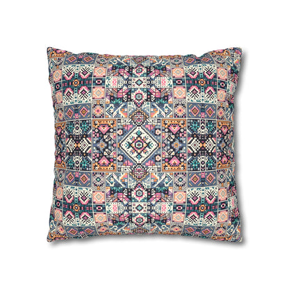 Faux Suede Square Pillowcase - 8404 Design-02