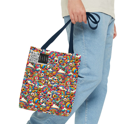 Neon Pop Playful Pop Culture Mashup Tote Bag - 8404 Design-62