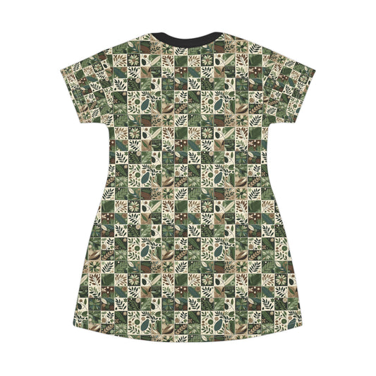 Streetwear Sustainability Environmentally Conscious Streetwear with a Natural Aesthetic T-shirt Dress - 8404 Design-57