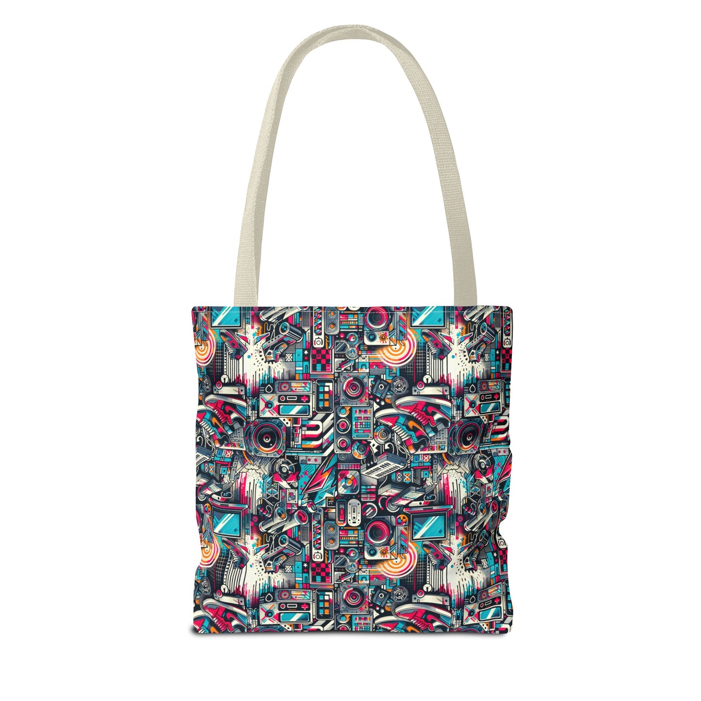Urban Graffiti Fusion Eclectic Street Art Meets Modern Tech Culture Tote Bag - 8404 Design-50