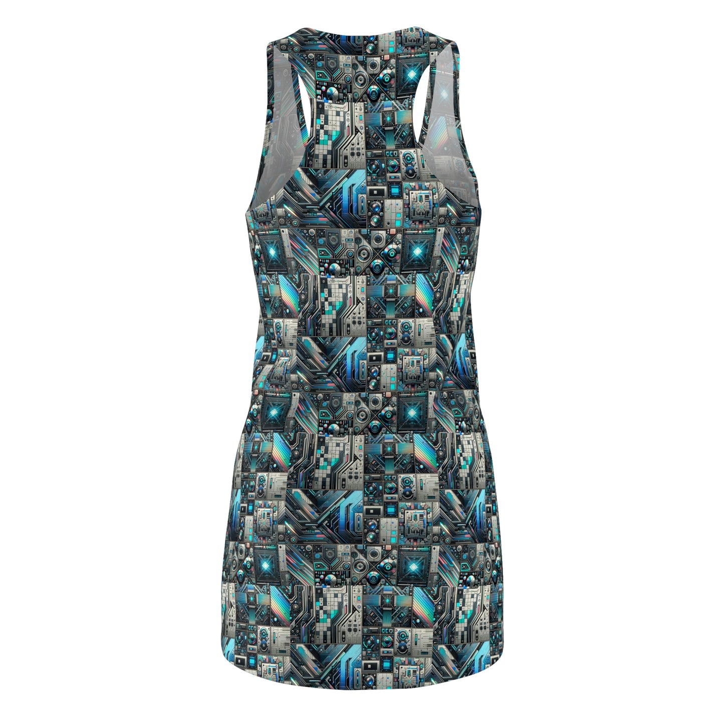 Tech-Infused Futurism Sleek Tech Edge Women's Cut & Sew Racerback Dress - 8404 Design-48
