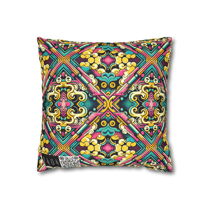 Neon Pop Art Revival Pop Culture Retro Faux Suede Square Pillowcase - 8404 Design-59
