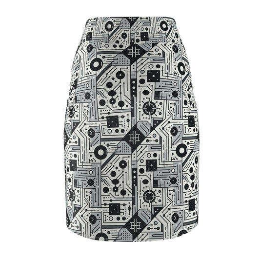 Digital Minimalism Minimalist Tech Women's Pencil Skirt - 8404 Design-48