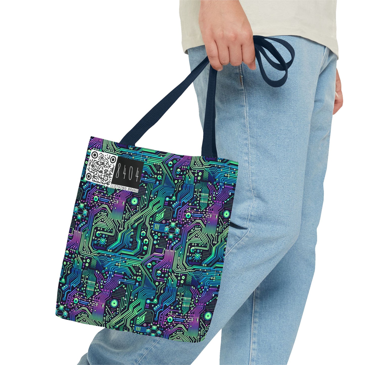 Tech-Infused Neon Tech-Forward Streetwear Tote Bag - 8404 Design-66