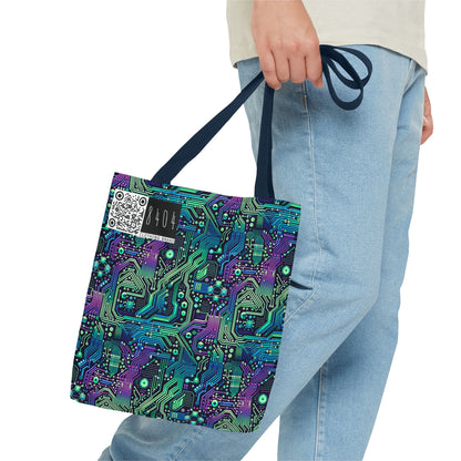 Tech-Infused Neon Tech-Forward Streetwear Tote Bag - 8404 Design-66