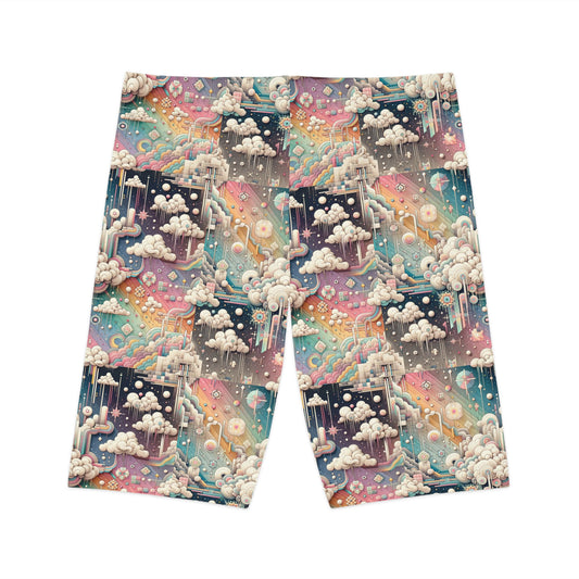 Digital Dreamland Whimsical and Nostalgic Streetwear With a Digital Twist Women's Bike Shorts - 8404 Design-52