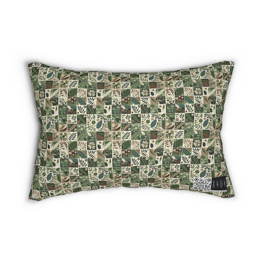 Streetwear Sustainability Environmentally Conscious Streetwear with a Natural Aesthetic Spun Polyester Lumbar Pillow - 8404 Design-57 S