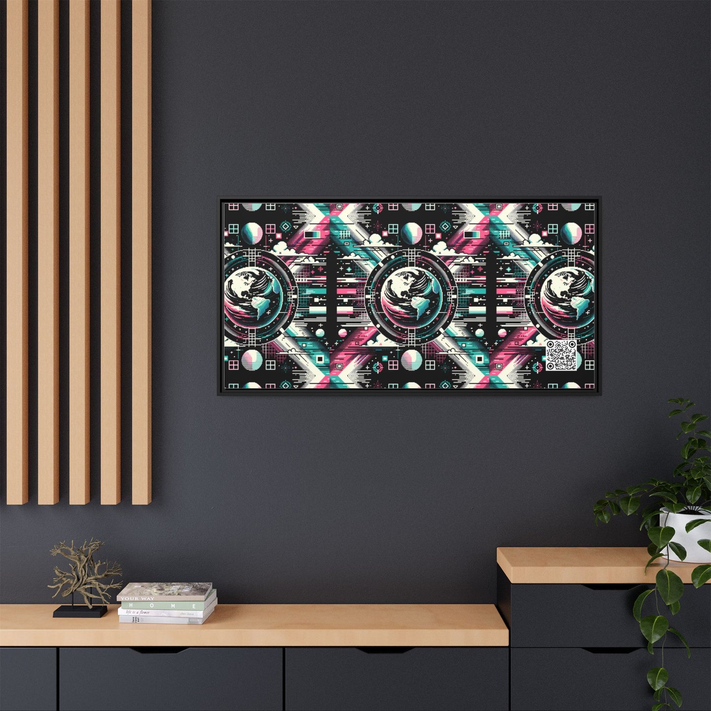 Digital Artistry Digital-native Streetwear Matte Canvas, Framed (multi-color) - 8404 Design-62 B