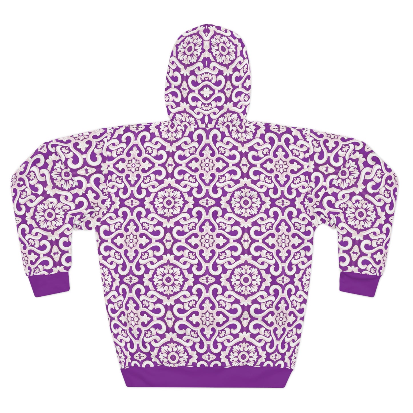 8404 Unisex Adult's "Elegant Mosaic" Fashion Pullover Hoodie in Violet