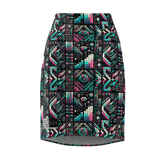 Digital Artistry Digital-native Streetwear Women's Pencil Skirt - 8404 Design-60