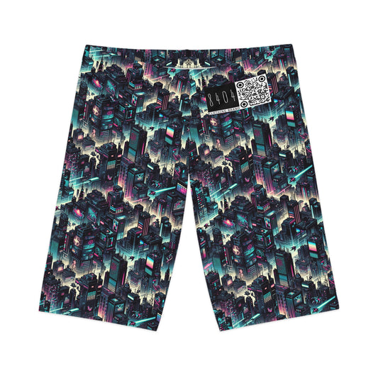 Digital Rebellion Tech-Inspired Streetwear Women's Bike Shorts - 8404 Design-51