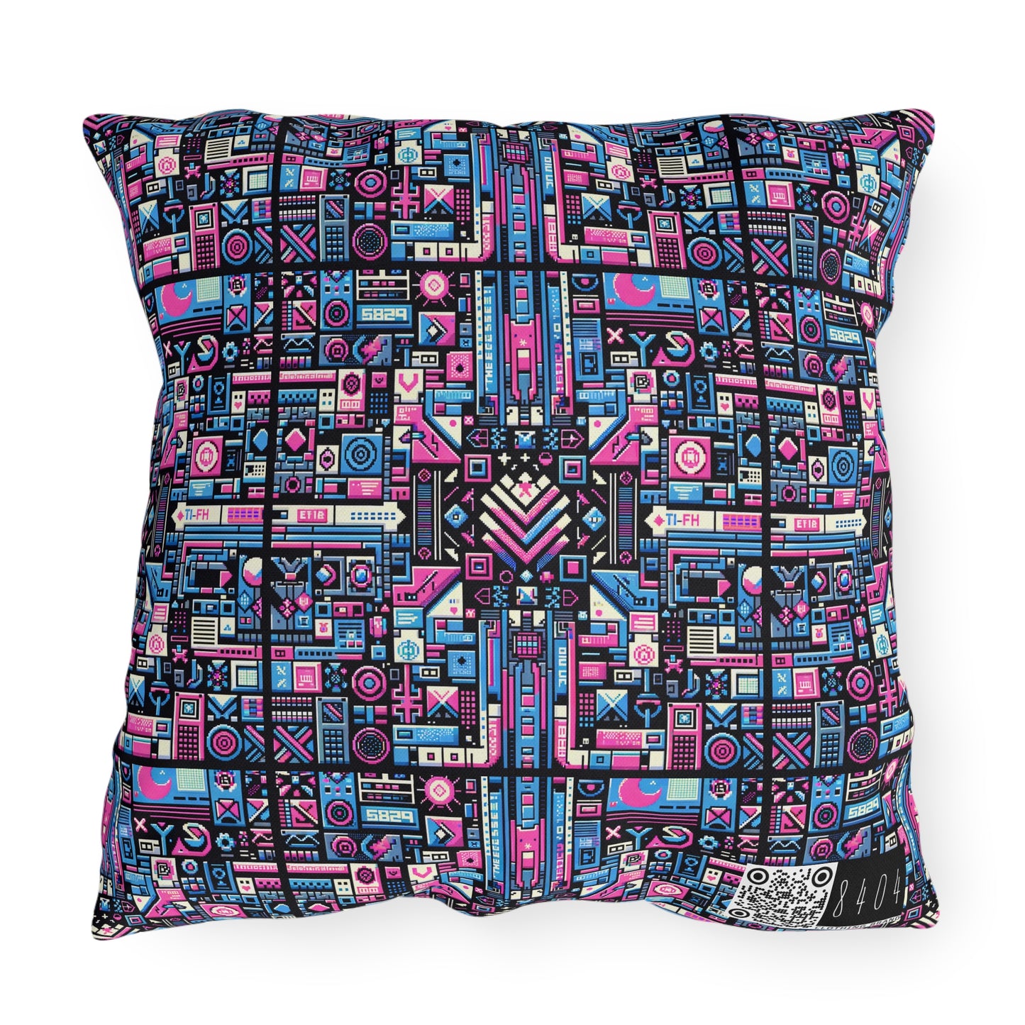 Digital Rebellion Youthful Streetwear with a Rebellious Digital Twist Outdoor Pillow - 8404 Design-65