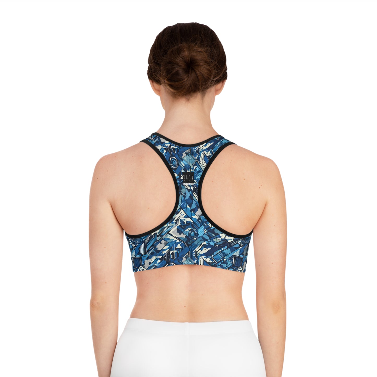 Tech Urban Camo Tech-Forward Streetwear With a Futuristic Military Edge Sports Bra - 8404 Design-39