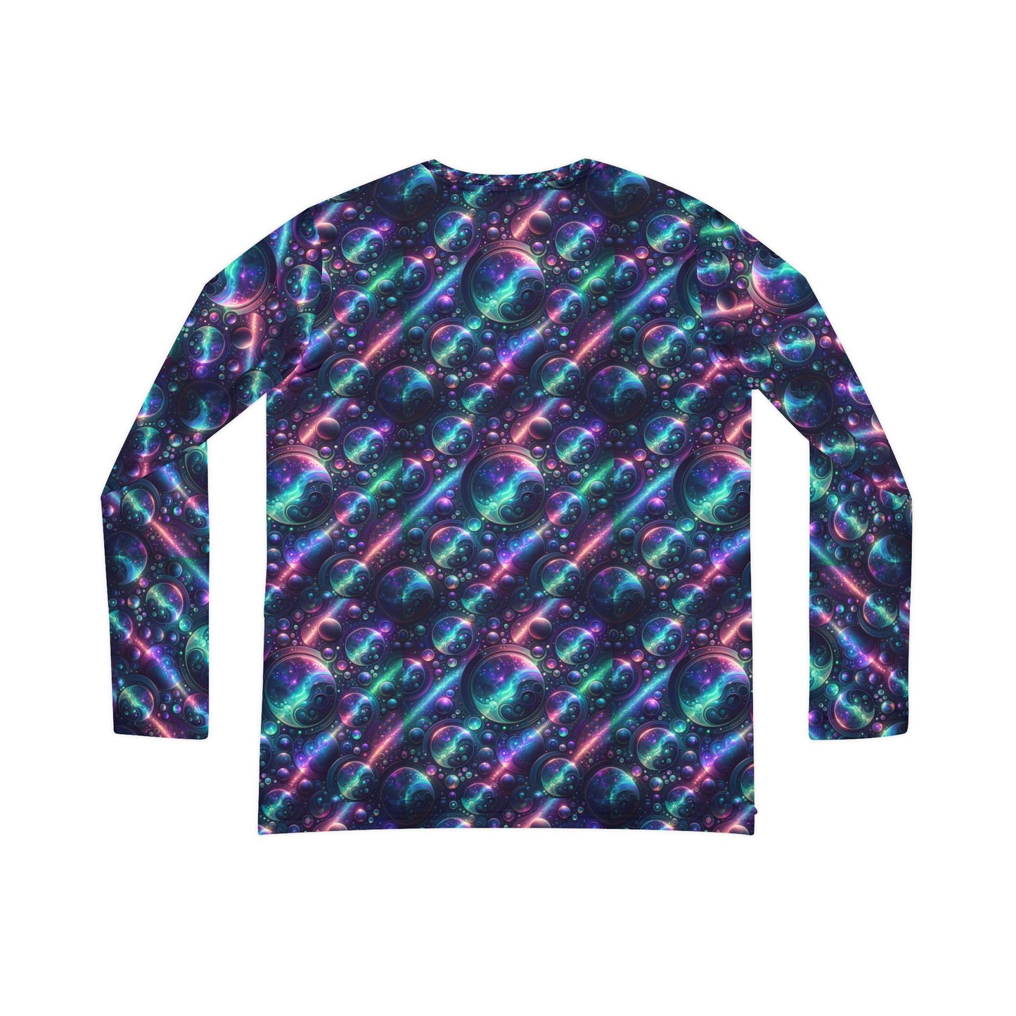Iridescent Tech Fusion Tech-Forward Streetwear Women's Long Sleeve V-Neck Shirt - 8404 Design-51