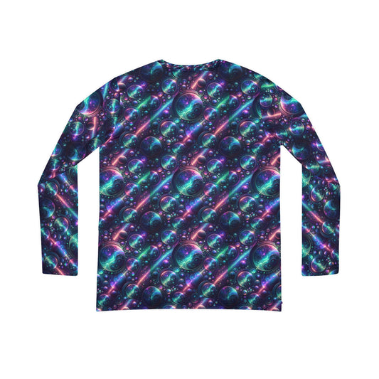 Iridescent Tech Fusion Tech-Forward Streetwear Women's Long Sleeve V-Neck Shirt - 8404 Design-51