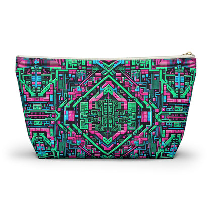 Digital Glitch Vibes Tech-Inspired Streetwear Accessory Pouch W T-Bottom - 8404 Design-71