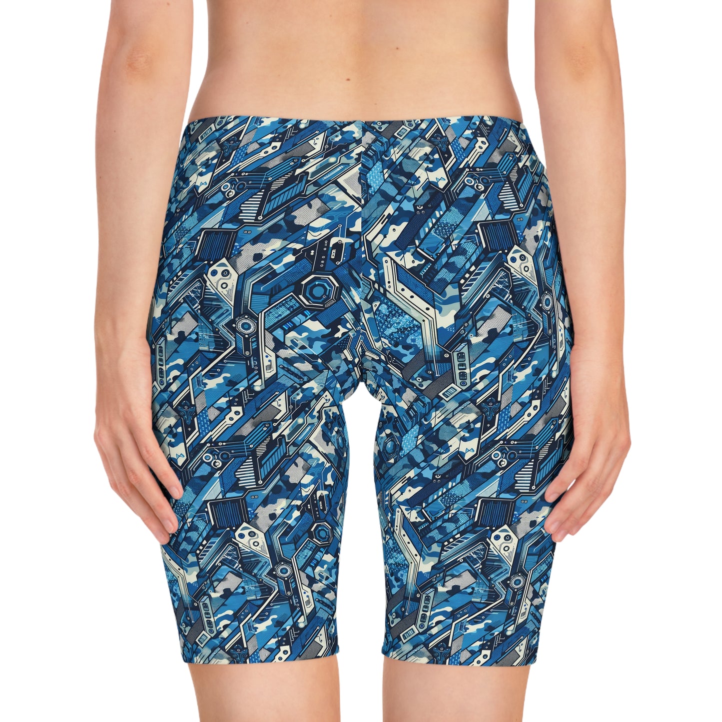Tech Urban Camo Tech-Forward Streetwear With a Futuristic Military Edge Women's Bike Shorts - 8404 Design-39
