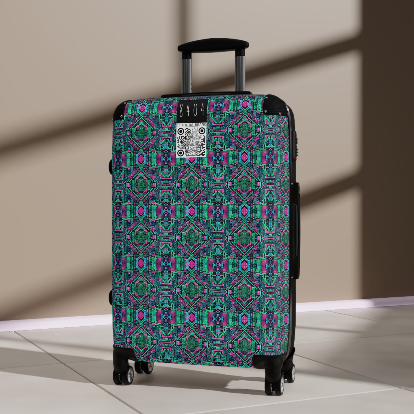Digital Glitch Vibes Tech-Inspired Streetwear Suitcase - 8404 Design-71