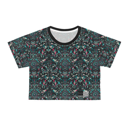 Digital Rebellion Tech-Inspired Streetwear Crop Tee - 8404 Design-54