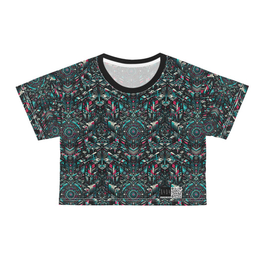 Digital Rebellion Tech-Inspired Streetwear Crop Tee - 8404 Design-54