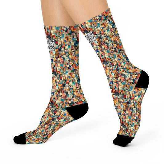 Digital Artistic Expression Artistic Streetwear Cushioned Crew Socks - 8404 Design-46