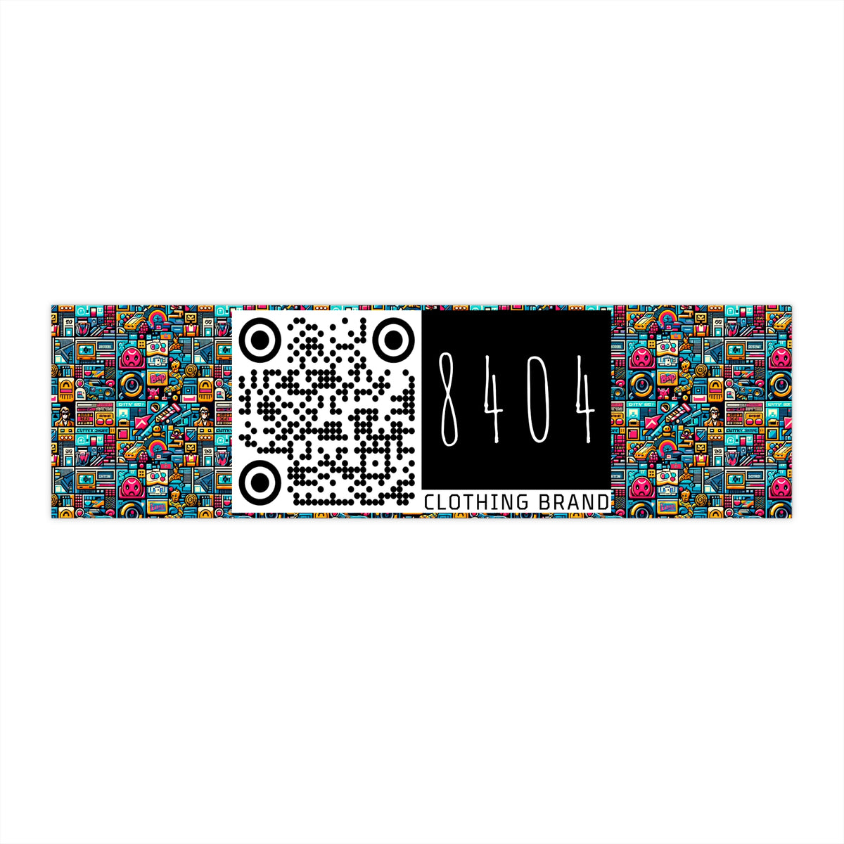 Digital Pop Culture Mashup Maximalist Pop Bumper Sticker - 8404 Design-47
