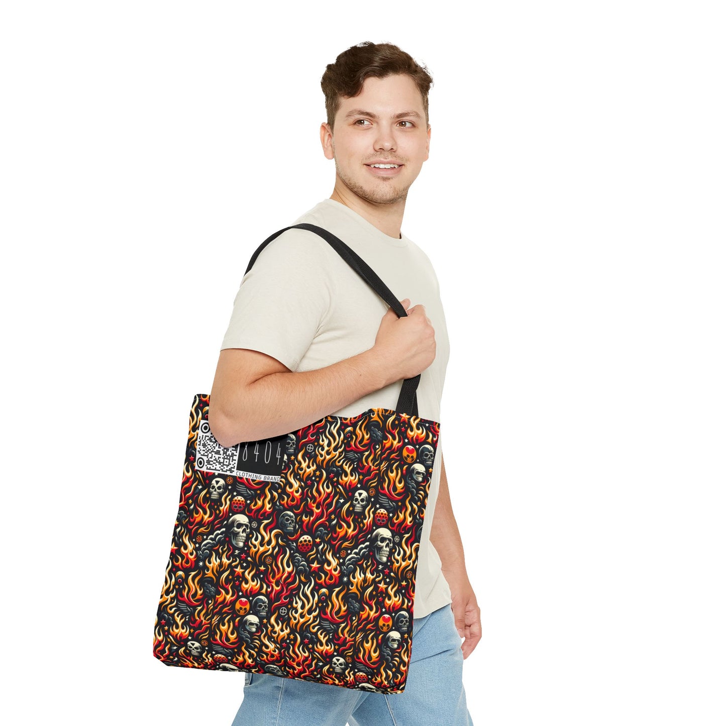 Flame Graphics Maximalist Streetwear Tote Bag - 8404 Design-76