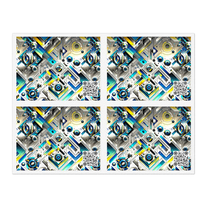 Tech Art Fusion Tech-Forward Streetwear Sticker Sheets - 8404 Design-59