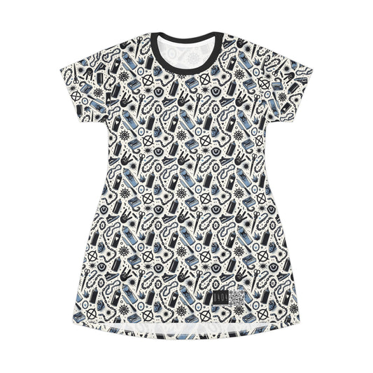 Cultural Rebellion Graphics Edgy and Rebellious With a Hint of Nostalgia T-Shirt Dress - 8404 Design-57