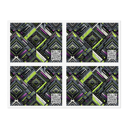 Retro Futurism Graphics Tech-Forward Streetwear Sticker Sheets - 8404 Design-60