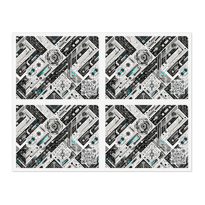 Tech-Infused Streetwear Tech-Forward Minimalism Sticker Sheets - 8404 Design-63