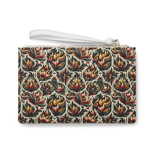 Fire & Flames Bold Streetwear Statement Clutch Bag - 8404 Design-57