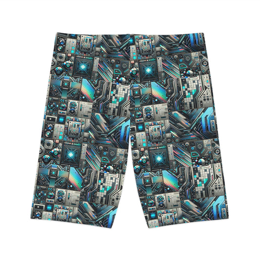 Tech-Infused Futurism Sleek Tech Edge Women's Bike Shorts - 8404 Design-48