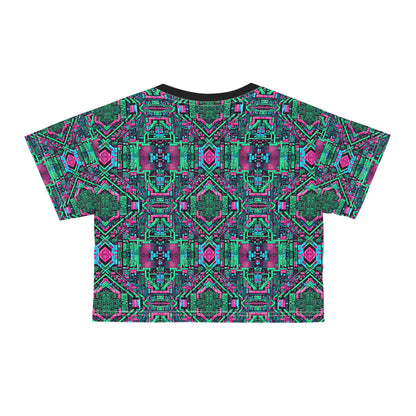 Digital Glitch Vibes Tech-Inspired Streetwear Crop Tee - 8404 Design-71