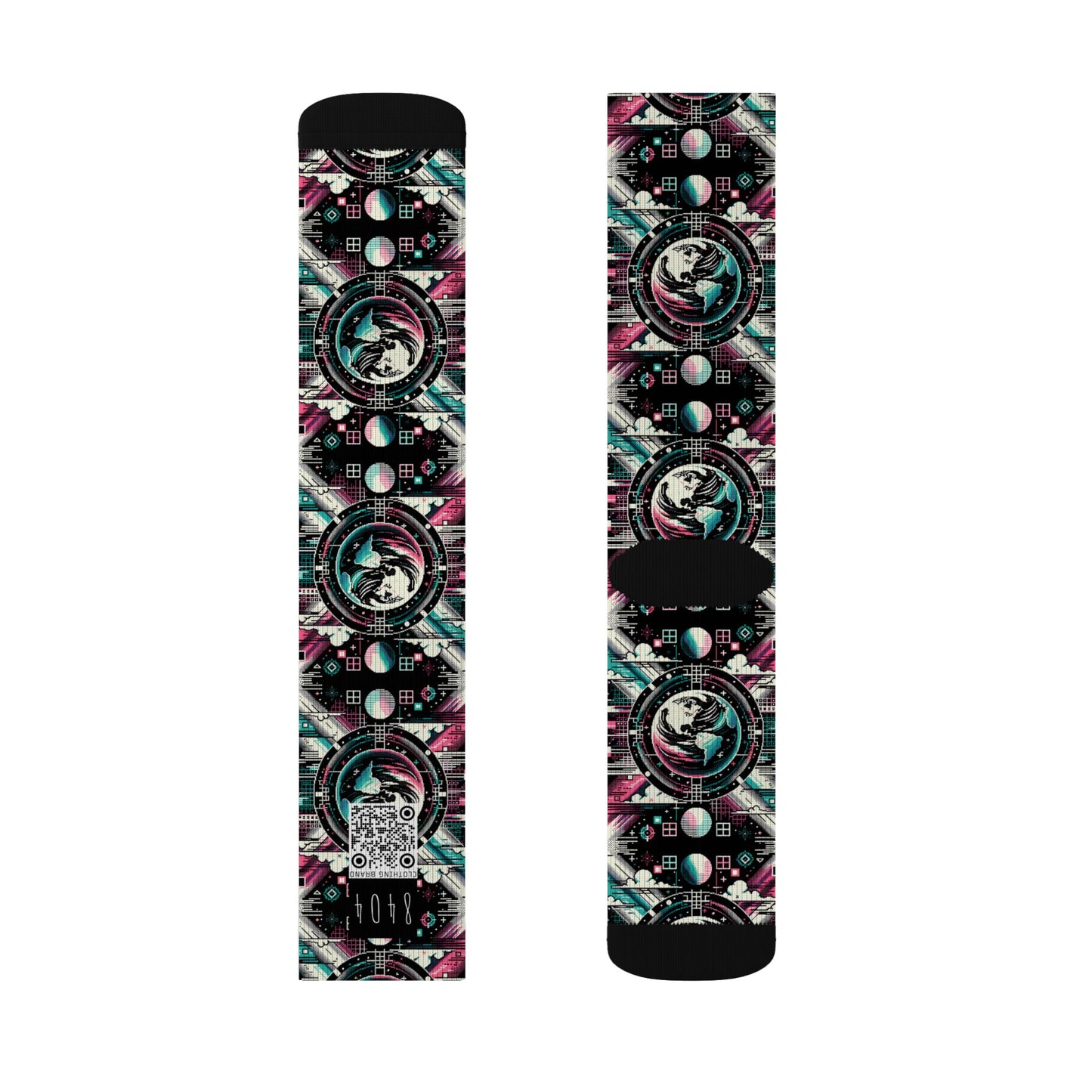Digital Artistry Digital-native Streetwear Sublimation Socks - 8404 Design-62