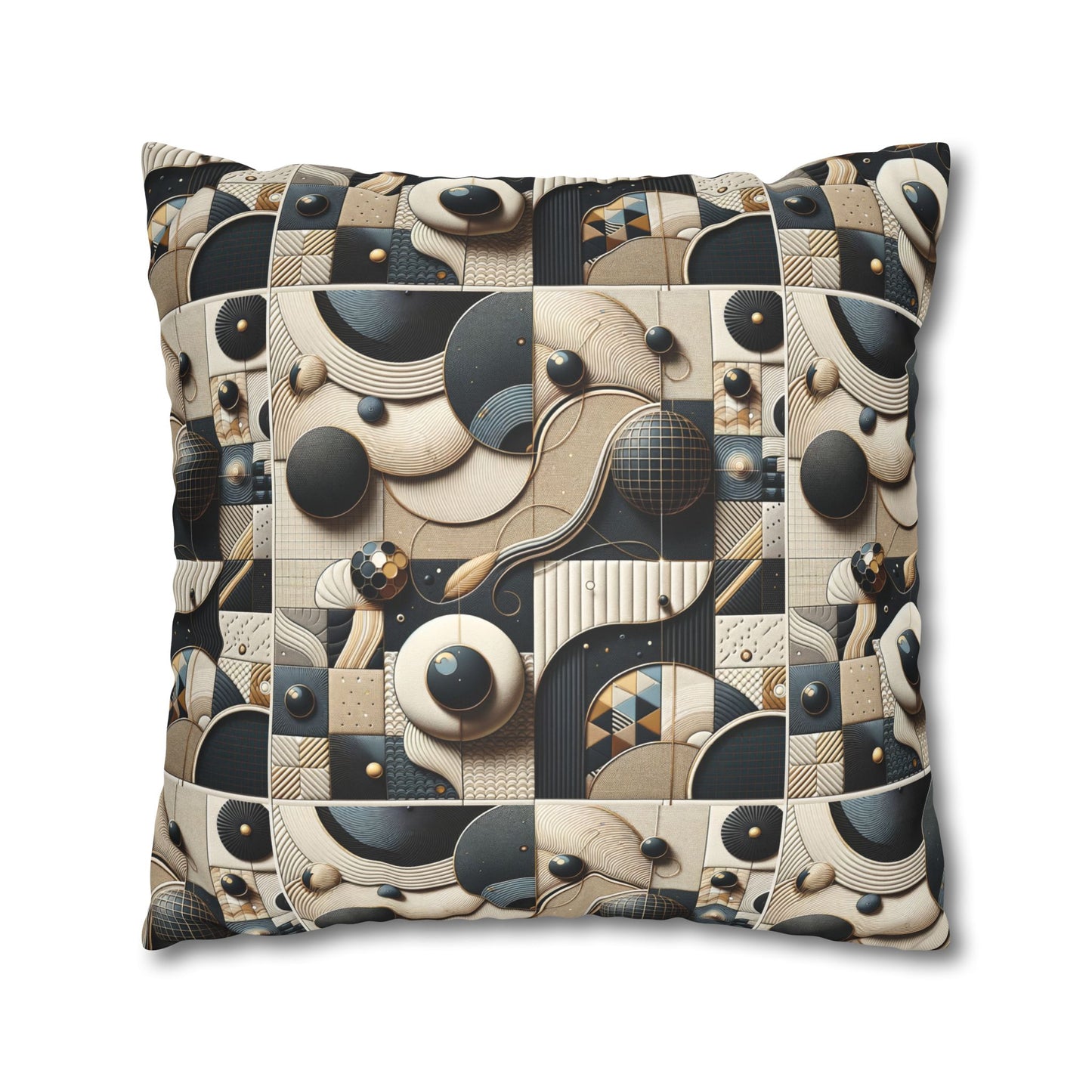 Tech-forward Luxe Streetwear Tech Luxe Fusion Faux Suede Square Pillowcase - 8404 Design-71