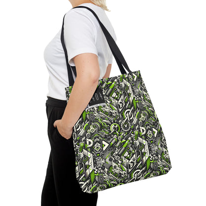 Graffiti Tech Fusion Bold Streetwear Fusion Tote Bag - 8404 Design-59