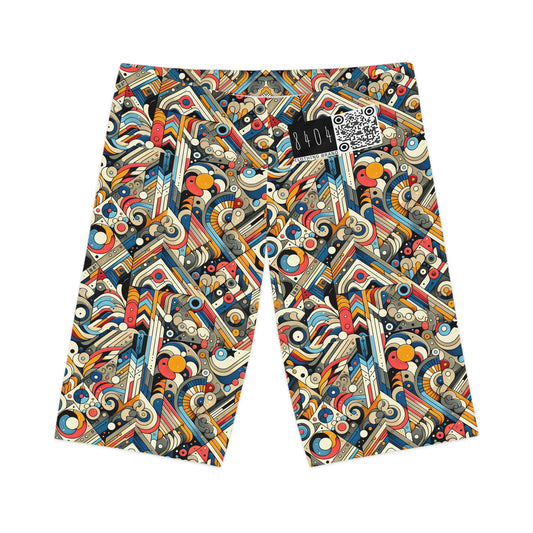 Abstract Graphic Art Modern Artistic Expression Women's Bike Shorts - 8404 Design-62