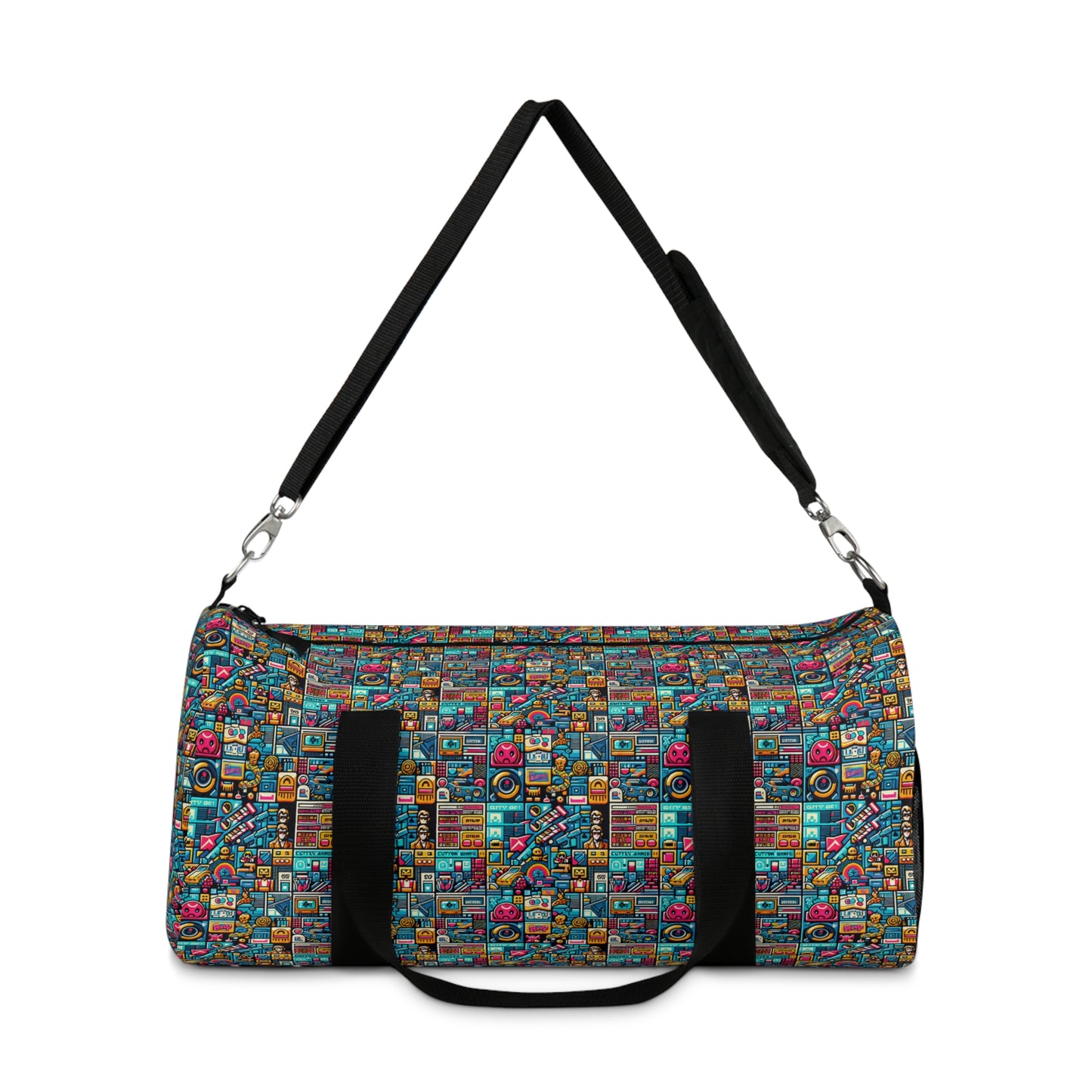Digital Pop Culture Mashup Maximalist Pop Duffel Bag - 8404 Design-47