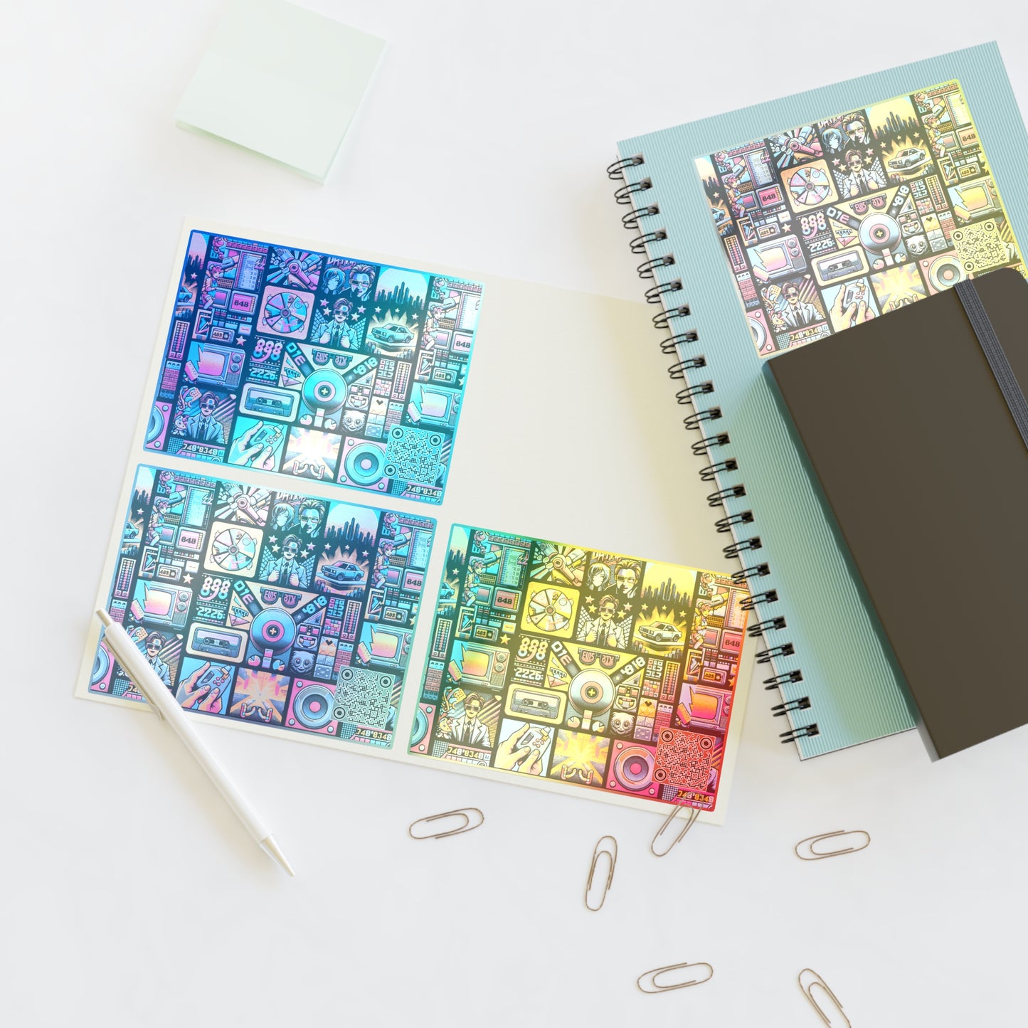 Digital Pop Culture Mashup Maximalist Pop Sticker Sheet - 8404 Design-52