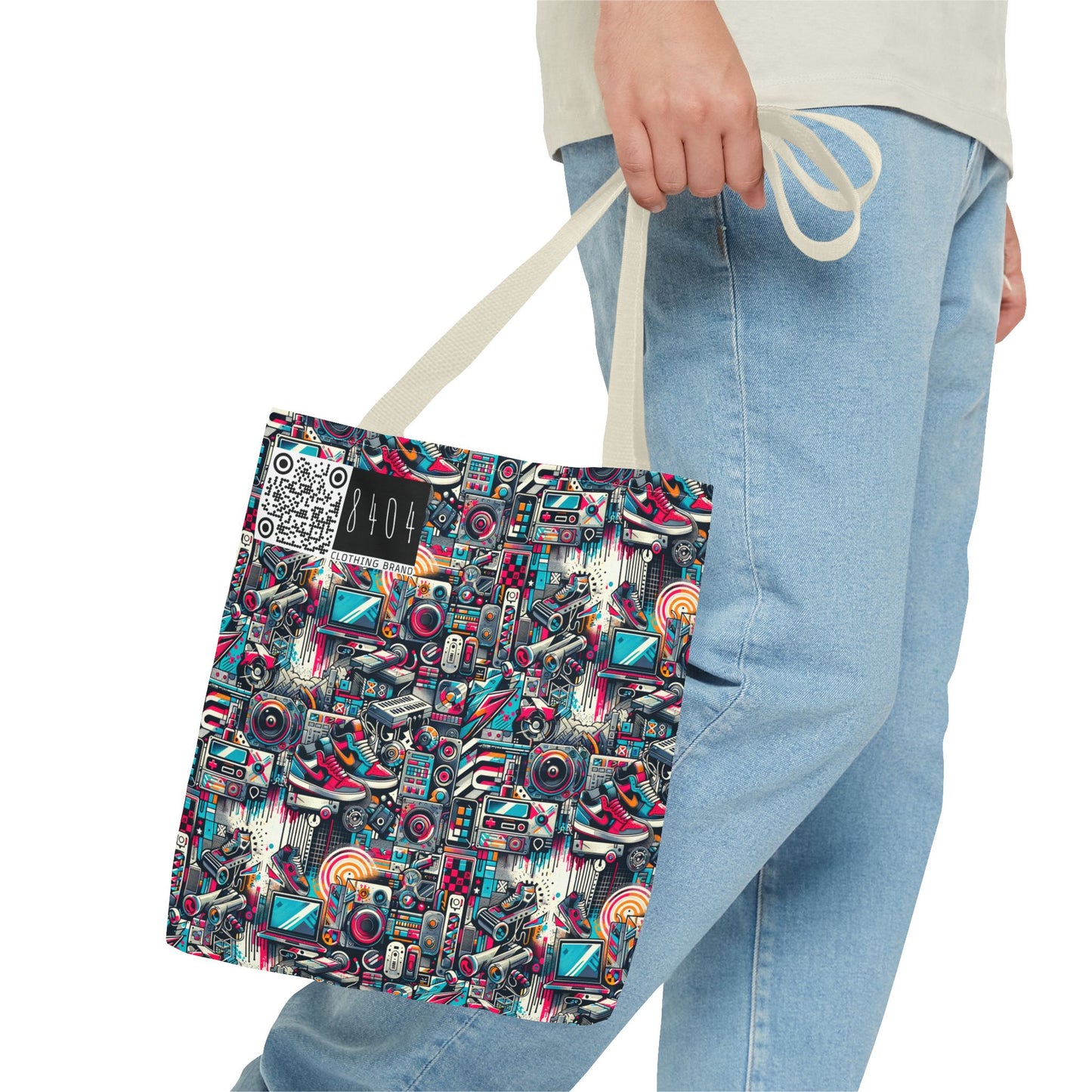 Urban Graffiti Fusion Eclectic Street Art Meets Modern Tech Culture Tote Bag - 8404 Design-50