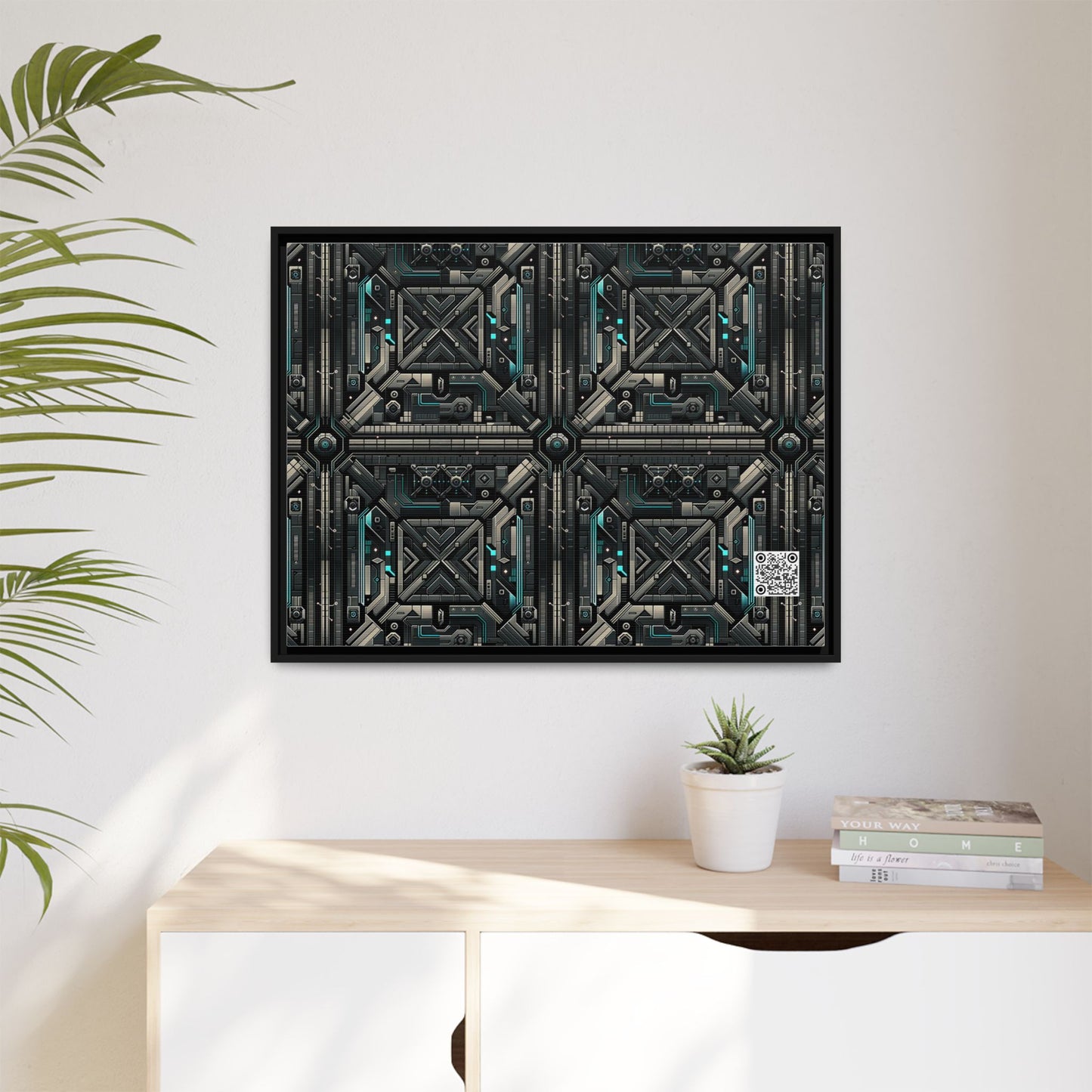 Tech Noir Futuristic Tech Aesthetic with a Dark Twist Matte Canvas, Framed (multi-color) - 8404 Design-59 A